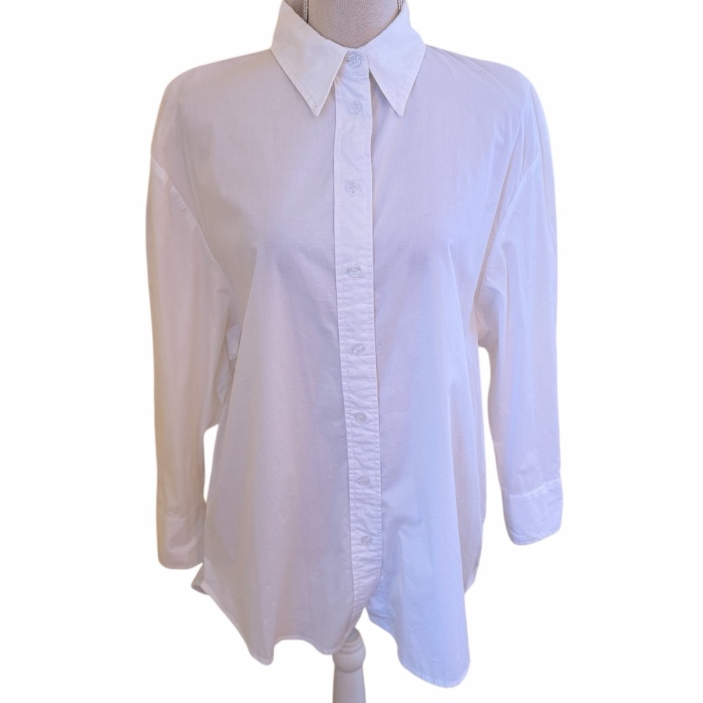 Jason Wu White Stretch Cotton Oversized Button-Up Shirt M